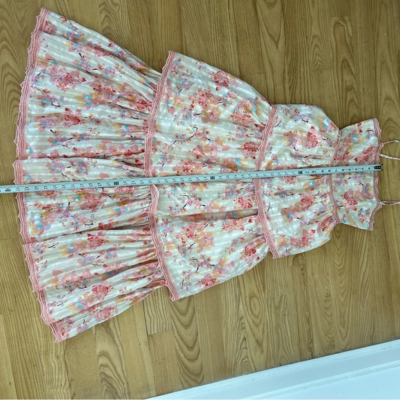 Caroline Constas Tiered Ruffle Maxi Dress Crochet Floral Wedding Guest - Picture 6 of 14